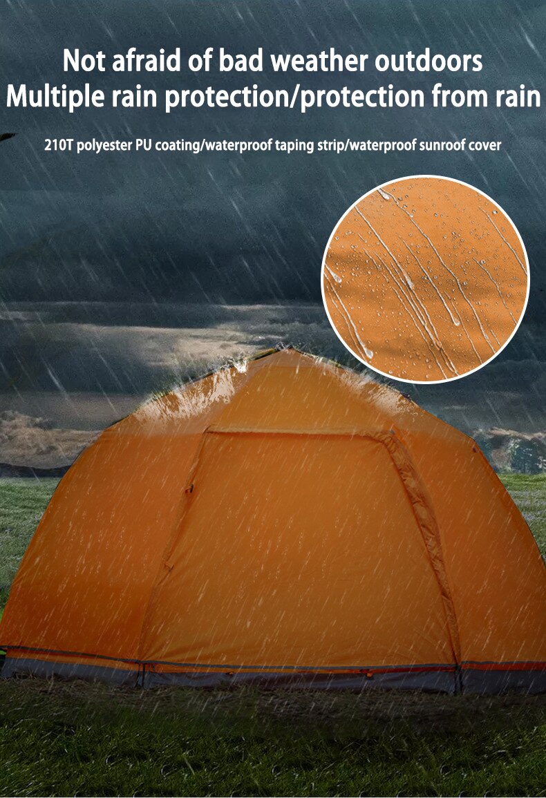 Cheap Goat Tents 3 5 Person Camping Tent Outdoor Automatic Speed open Hex Sun Shelter Double Layer Waterproof Equipment For Beach Hiking Fishing   